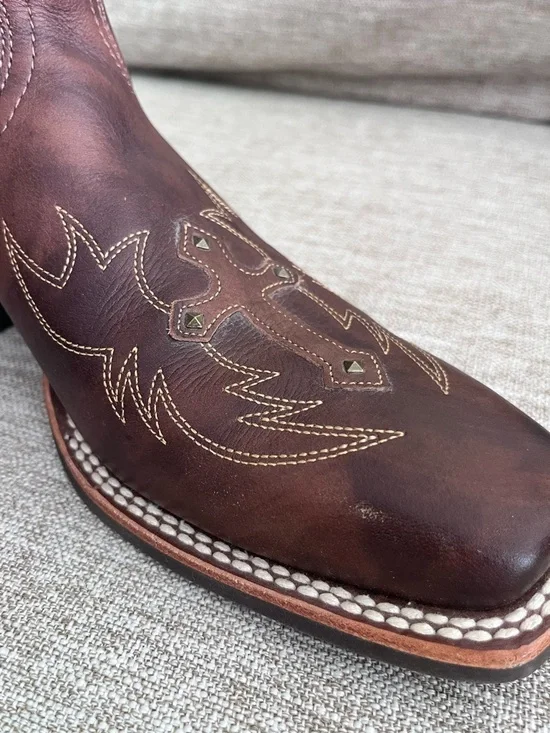 Ariat Legend Spirit Western Boot Brown Leather Studded Cross Size 9.5B - Picture 10 of 11